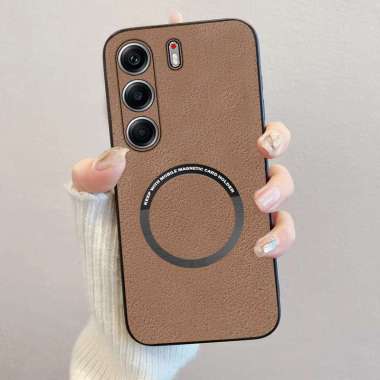 Case Compatible Tecno Camon 40 Softcase Magnetic Luxury Leather Magsafe Tecno Camon 40 Biru