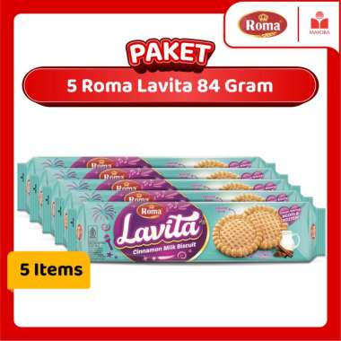 Paket 5 Biskuit Roma Lavita 84 Gram