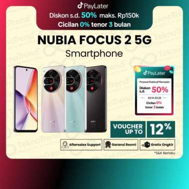 Handphone HP nubia Focus 2 5G ROM 256GB RAM 20 GB (8+12 GB) Smartphone Kamera AI 108 MP Layar 6.7" 1