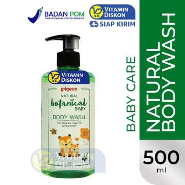 PIGEON BOTANICAL BABY BODY WASH - 500ML | Sabun Mandi Cair Bayi, Lembap dan Halus, Bahan Alami, Tanp