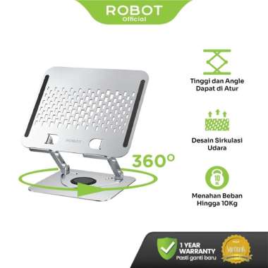ROBOT RT-LS06S LAPTOP HOLDER KUAT ROTATEABLE 360˚ HOLDER LAPTOP STAND ORIGINAL RT-LS06S Silver