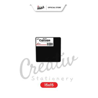 Maketh Kanvas Lukis Hitam Kecil Sedang 10x10 Cm Black Canvas CV-1BL Sudah GESSO Black 15x15