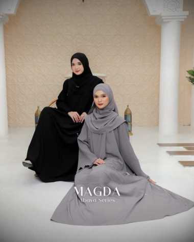 Kiukiu Magda Abaya - Gamis Abaya Polos Mutiara - Abaya Muslimah Simpel - Baju Muslim Abaya Ceruty Te
