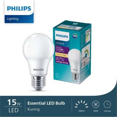 Lampu Philips Essential LED Bulb Bohlam 15W E27 3000K Kuning