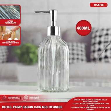 Dispenser Sabun Otomatis/Soap Dispenser/Botol Pump Sabun Multifungsi/Botol Kaca Pump Stainless BOTOL