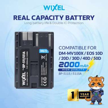 WIXEL Baterai Kamera BP-511 / BP-511A for Canon EOS 5D / 10D / 20D / 30D / 40D / 50D / G1 / G2 / G3 