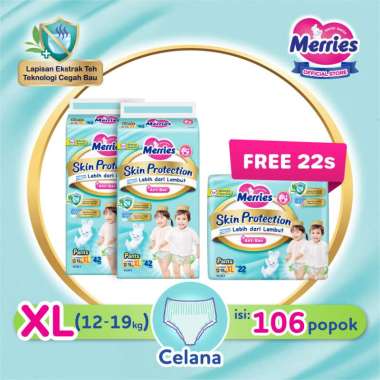 Medan - Buy 2 Merries Skin Protection Popok XL42 Free 1 Merries Skin Protection XL 22