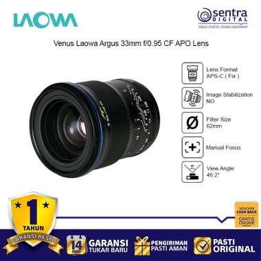 Venus Optics Laowa Argus 33mm f/0.95 CF APO APS-C Lens | Lensa Manual 33 mm f0.95 X01 Sony E