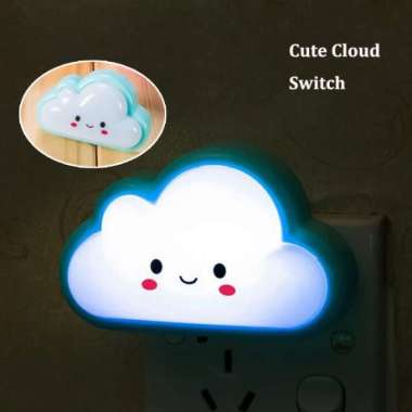 Lampu Tidur Karakter Lucu Sensor Gelap Warna Warni Dekorasi Meja Belajar Kamar Tidur Moon Cloud Mush