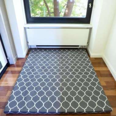 BerkahSaluyu - Kasur Lipat Gulung Surpet Katun Busa Lantai 200x150x4cm Motif New Minimalis 200x150x4
