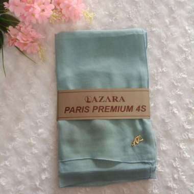 Warna biru wardah Ukuran 110 cm x 110 cm Jilbab azara paris premium logo / Jilbab lotus (tanpa logo)