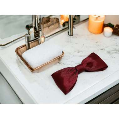 Warna Maroon Size Anak Dasi Kupu Pria Ukuran 5x12 Cm Dengan Peniti