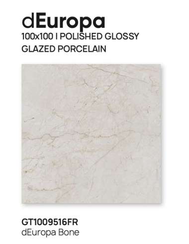 ROMAN GRANIT GRANDE 100x100 POLISHED GLOSSY GLAZED PORCELAIN dEuropa Bone GT1009516FR