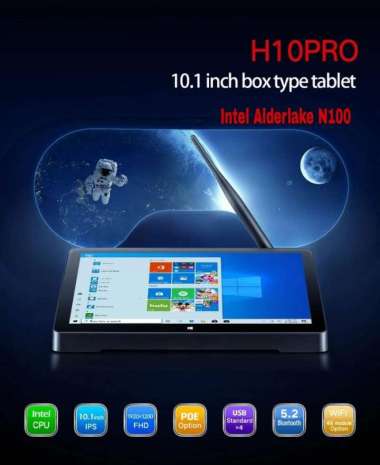 PiPo X10s H10 PRO Intel Alder Lake N100 All-in-One Mini PC 8GB DDR4 +128GB 10.1 inch IPS Touch Scree