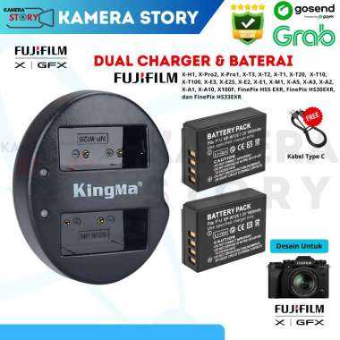 KINGMA Dual Charger & Baterai Fujifilm NP-W126 NP W126 For XA3, XA5, XA7, XT3, XA20, XT100, X100V, X