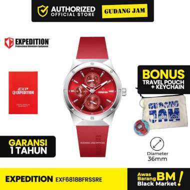 Jam Tangan Wanita Analog Expedition E 6818 BFR Red Silver