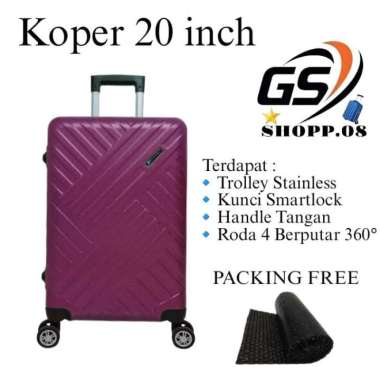 Koper 20 inch koper sedang koper cabin pesawat koper bahan abs kualitas premium Gs.003 4 Roda 360 Ro