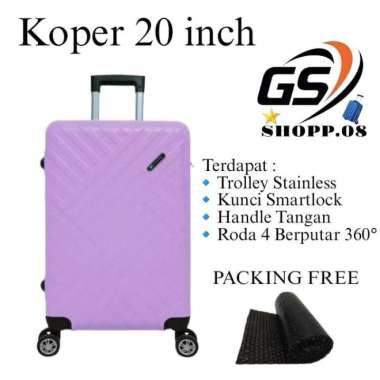 Koper 20 inch koper sedang koper cabin pesawat koper bahan abs kualitas premium Gs.003 4 Roda 360 Ro
