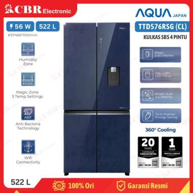 Kulkas AQUA 4 Pintu 522 L / TTD576RSG (CL)