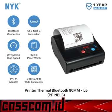 NYK Printer Thermal Bluetooth 80MM L6 - Printer Kasir Portabel 80mm