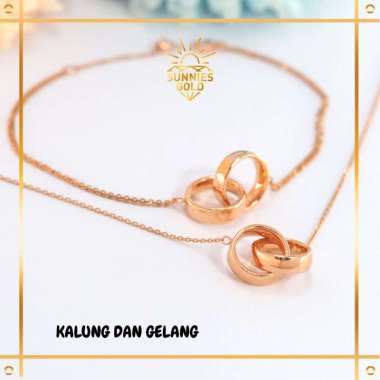KALUNG DAN GELANG SATU SET DENGAN LIONTIN CTR TERBARU EMAS ASLI EMAS MUDA KADAR 8K (375) KALUNG DAN