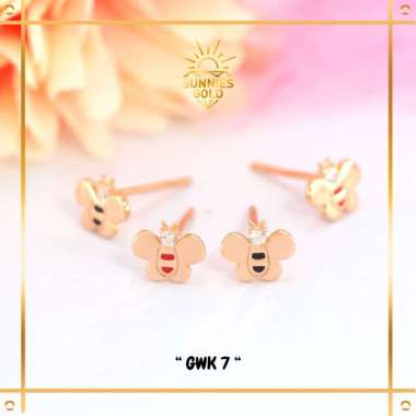 ANTING TUSUK TERBARU MODEL KUPU-KUPU EMAS ASLI KADAR 6K (300) & 8K (375) ANTING TUSUK TERBARU MODEL