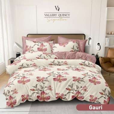 Vallery Quincy Signature - Bed Cover SET SPREI FITTED King T40 (180x200) tinggi 40 Microtex Organic 