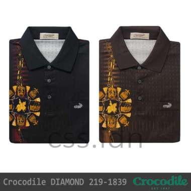 Kaos Kerah Pria Crocodile Diamond 219-1839 Hitam XL