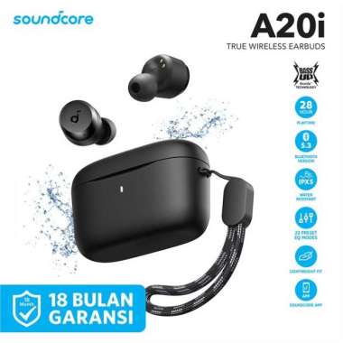 ANKER SOUNDCORE A20I TWS TRUE WIRELESS EARBUDS EARPHONE BASS UP A3948 Hitam