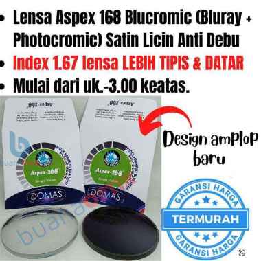 LENSA KACAMATA HI INDEX 1.67 LEBIH TIPIS BLUCROMIC PHOTOCROMIC BLURAY DOMAS