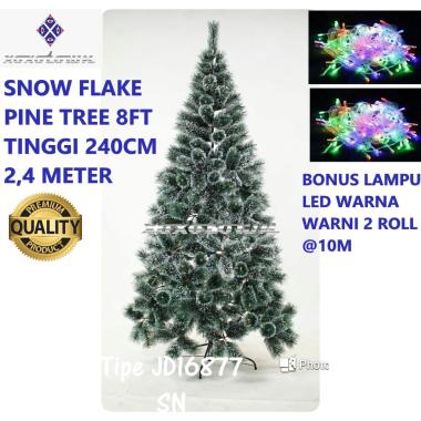 pohon natal 8 feet / 240 cm / 2,4 meter snow flake pine tree tipe jd16877sn