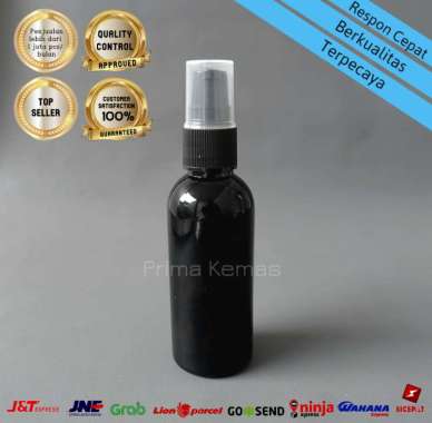 Botol Pump Treatment 60 ml - botol kosmetik Prima Kemas - Botol 60 ml Hitam Pump Treatment Hitam