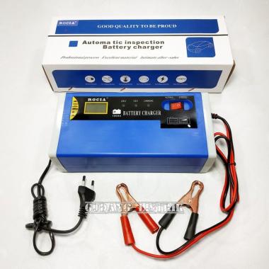 Charger Cas Aki Accu Portable Otomatis 12V 24V 10A Motor Mobil ROCIA