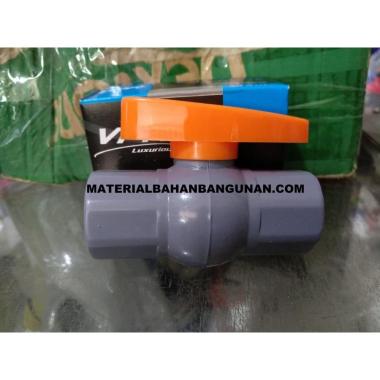 Kran Sambungan Pipa Air 1/2 inch Drat dalam PVC Balvalve PVR Murah