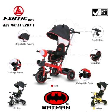 Stroller Sepeda Anak Roda Tiga Exotic ET 1261-1 Batman 1261 Musik Lampu Dorongan