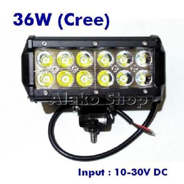 36W Cree Led Work Light Bar - Spot Beam