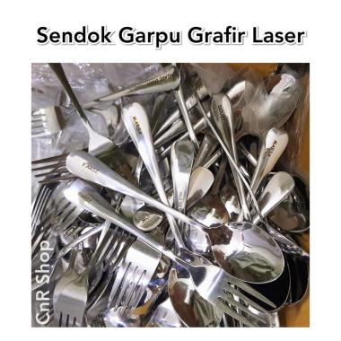 Sendok Garpu Custom Grafir Stainless Souvenir Grosir