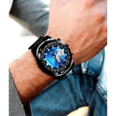 Jam Tangan FNGEEN S001 Original Rantai Tahan air Jam Tangan Pria Murah Asli free Box Silver