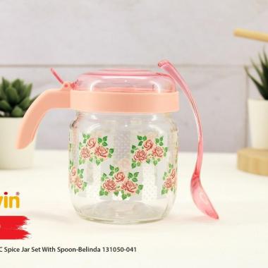 Herevin tempat bumbu garam merica kaca 425cc + sendok