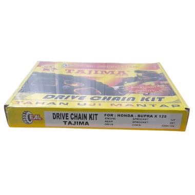 rantai sepeda motor supra x 125 tajima gear set gir set chain kit