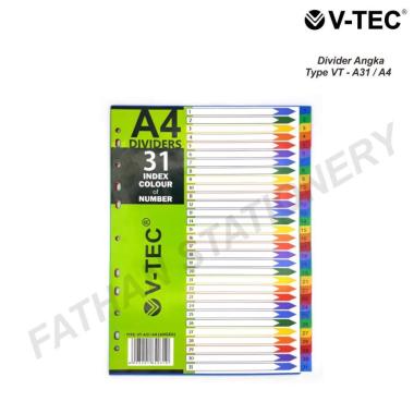Divider / Pembatas Binder Angka V-TEC Type VT - A31 / A4
