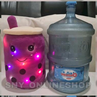 Boneka Boba / Minuman Boba / Bantal Boba LED 3 Mode 42cm XL Ungu