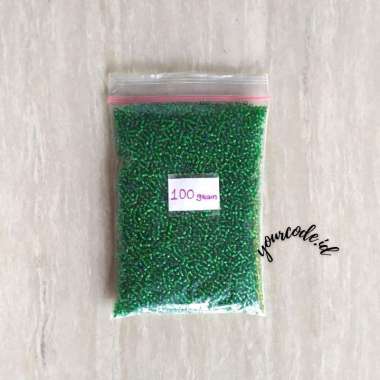 MANIK MANIK BEADS PASIR CINCIN KALUNG WARNA EMAS 100 GRAM 100 gram Hijau