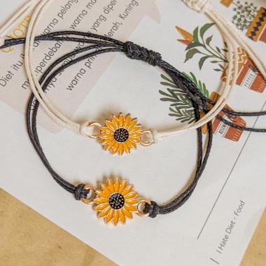 Gelang Tali Korea Persahabatan Bunga Matahari Cypsela Series PUTIH