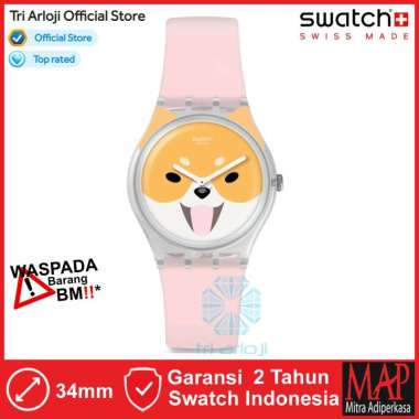 Swatch GE279 Original Swatch AKITA INU Jam Tangan Wanita Analog Pink