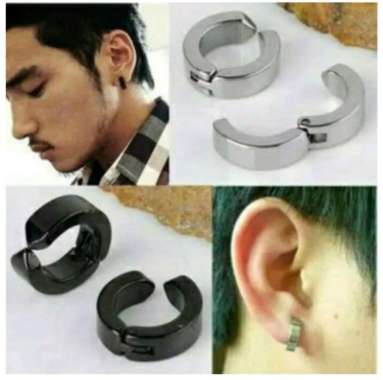 anting jepit polos pria wanita kualitas premium promo Silver