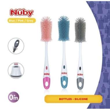 Nuby Silicone Bottle & Nipple Brush / Sikat Botol Grey