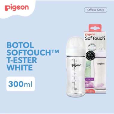 Pigeon PR010856 Bottle T-Ester Wide Neck 300ml White W/ P-Plus Nipple