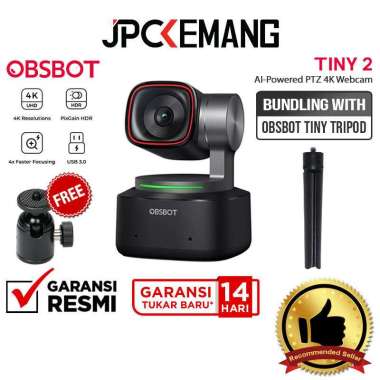 JPC KEMANG Obsbot Tiny 2 AI-Powered PTZ 4K Webcam Portable Web Cam GARANSI RESMI Paket 1