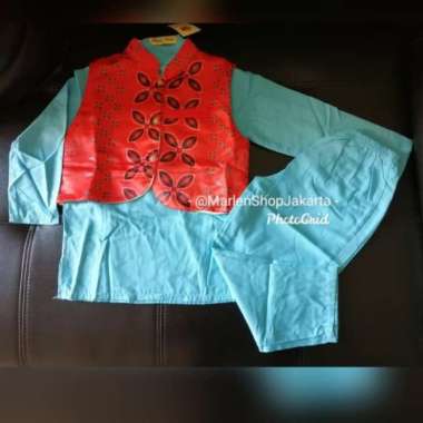 Setelan Baju Koko India Anak Pakistan Lebaran Idul Fitri Muslim FK61 F Multicolor